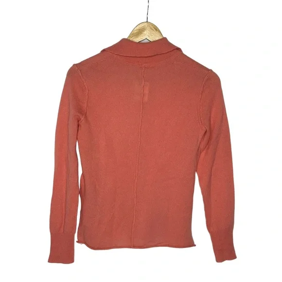 Last Day NWT Free People 100% Cashmere Paloma Cardi coral - Picture 6 of 16